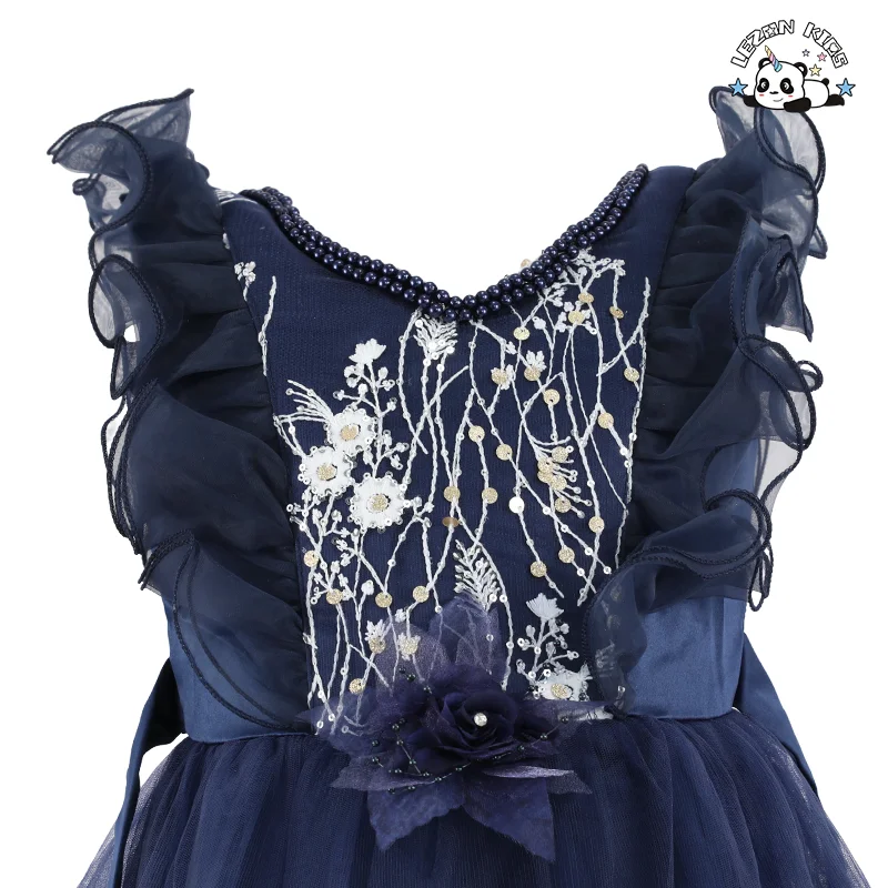 LEZONKIDS - Kids Tulle Party Princess Dress up Summer One Year Baby Girl Dresses for 1St Birthday
